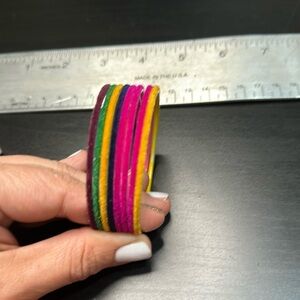Add-on to bundle $5. Multicolored velvet bangle bracelets. Bollywood inspired.